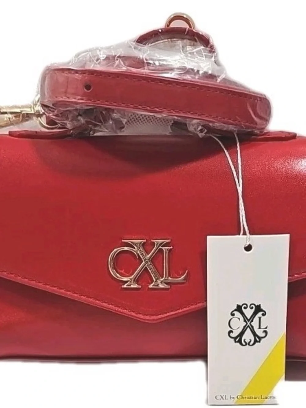 Christian Lacroix Char Crossbody with Top Handle Red